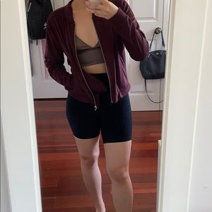 Forever 21 - Maroon Suede Bomber in Small